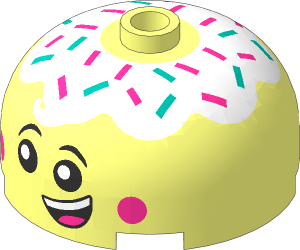 Cylinder  3 x  3 with Dome Top with Happy Face and Icecream Topping Pattern