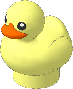 Animal Duckling with Black Eyes and White Pupil with Orange Beak Pattern