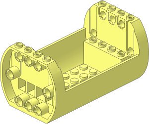 Cylinder  6 x 10 x  4.333 with Open Top Half and Eight Pin Holes on Ends