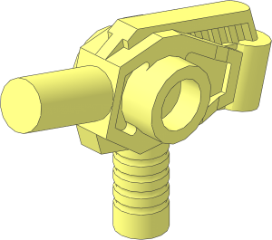 Minifig Tool Impact Wrench with Opposing Studs with Angled Ribbed Handle and Rear Bar Handle