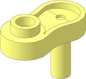 Minifig Tool Peanut Shaped with Hollow Stud and Offset Bar