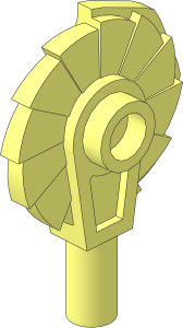 Minifig Tool Circular Tooth Blade with Cover with Opposing Studs and Bar