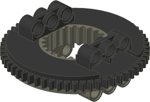 ~_Technic Turntable Type 2 (Complete) Black/Dark Stone (Obsolete)