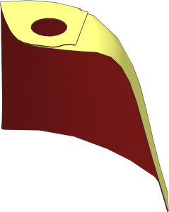 Minifig Cape Cloth with Inside Dark Red Pattern (Formed)