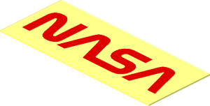 Sticker  0.7 x  1.7 with Red NASA Worm Logo