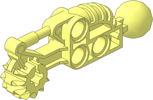 Technic Arm  2 x  5 with Ball Joint and Gear 12 Tooth Double Bevel