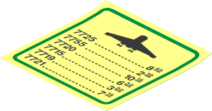 Sticker  3.5 x  3.5 with Flight Schedule (Formed for Panel  6 x  6 x  9 with Curved Top)