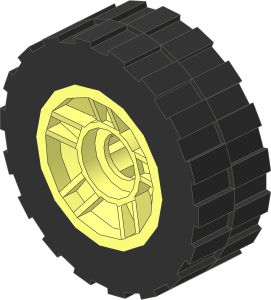 Wheel Rim  6.4 x 11 with 5 Spokes with Tyre  6.4/ 75 x  8 Shallow Offset Tread
