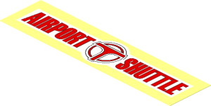 Sticker  1.9 x  7.9 with Airport Shuttle Logo