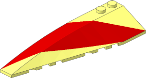 Wedge 10 x  3 x  1 Double Rounded Left with Red Stripe Pattern