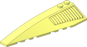Wedge 10 x  3 x  1 Double Rounded Left with Louvres Pattern