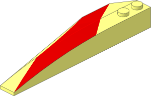 Wedge 10 x  3 x  1 Double Rounded Right with Red Stripe Pattern