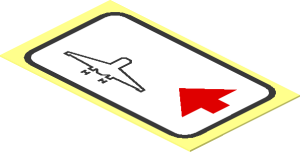 Sticker  1.1 x  1.9 with Airport Direction Sign - Left