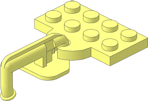 Plate  2 x  4 with Hookholder with Train Coupling Hook with Notch, Coupled Position