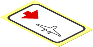 Sticker  1.1 x  1.9 with Airport Direction Sign - Right