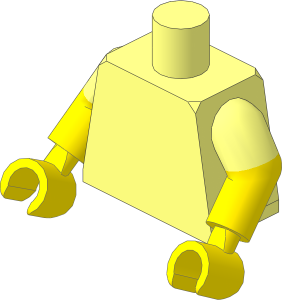 Minifig Torso with Yellow Dual Mould Arms and Hands Pattern