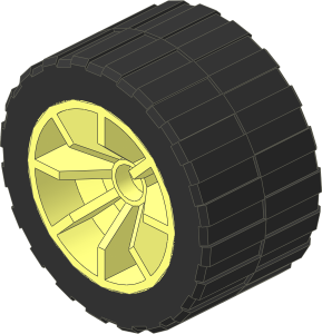 Wheel Centre Large Wide 8 Spokes with Tyre Shallow Staggered