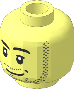 =Minifig Head Lefty Mouth and Stubble Pattern