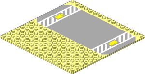 Baseplate 16 x 16 Driveway with Yellow Truck Pattern