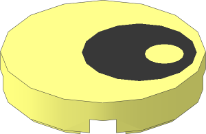 =Tile  2 x  2 Round with Round Underside Stud and Black Eye Pattern