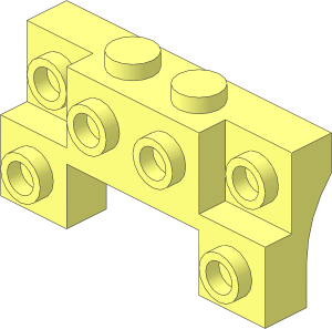 Bracket  2 x  4 x  0.667 with Front Studs and Shallow Arches
