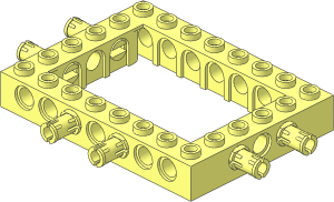 Technic Brick  6 x  8 with Open Centre  4 x  6 Dual Pins both Ends and One Long Side